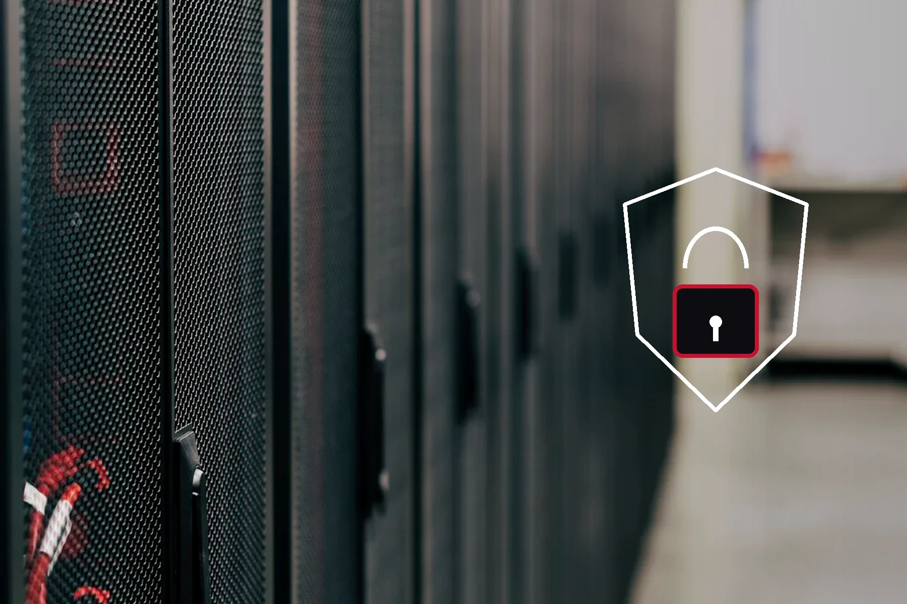 Secure enterprise server racks with security hardening visualization